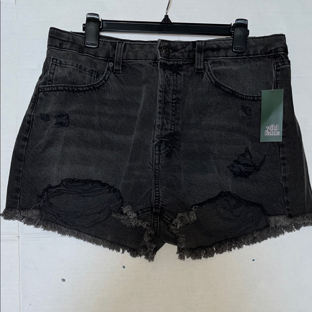 Wild Fable Charcoal Distressed Jean Shorts